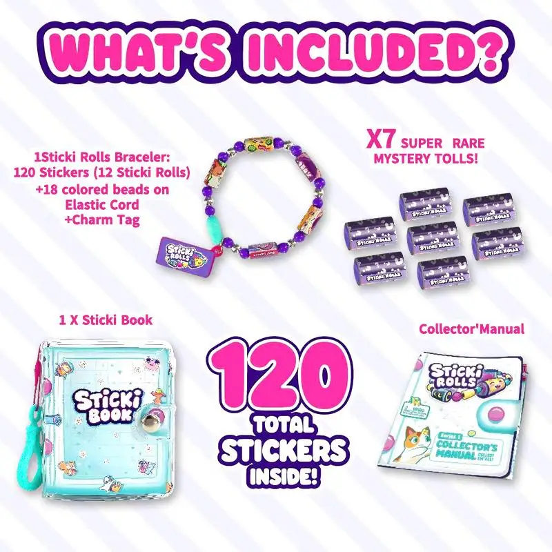 70/140 stuks ﻿   Hot Kids Kinderen Speelgoed Sticker Creatieve Grappige Briefpapier Stok Rollen Stickers Armband Kleurrijke Verjaardagscadeau