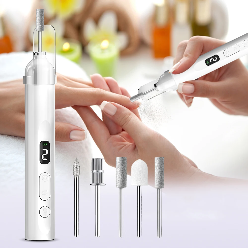 

Electric Nail Drill Machine with UV Lamp for Gel Manicure Pedicure Set 6 Grinding Heads Nail Supplies Professional Nail Polisher
