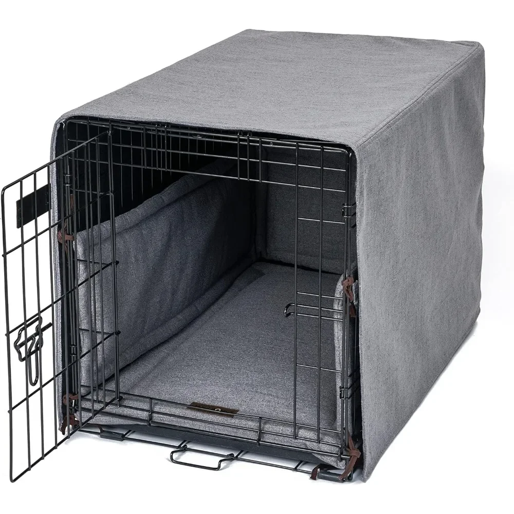 

Dog Crate Cover & Dog Crate Pad Set – Comfortable Crate Bed and Durable Kennel Cover for Your Furry Friend