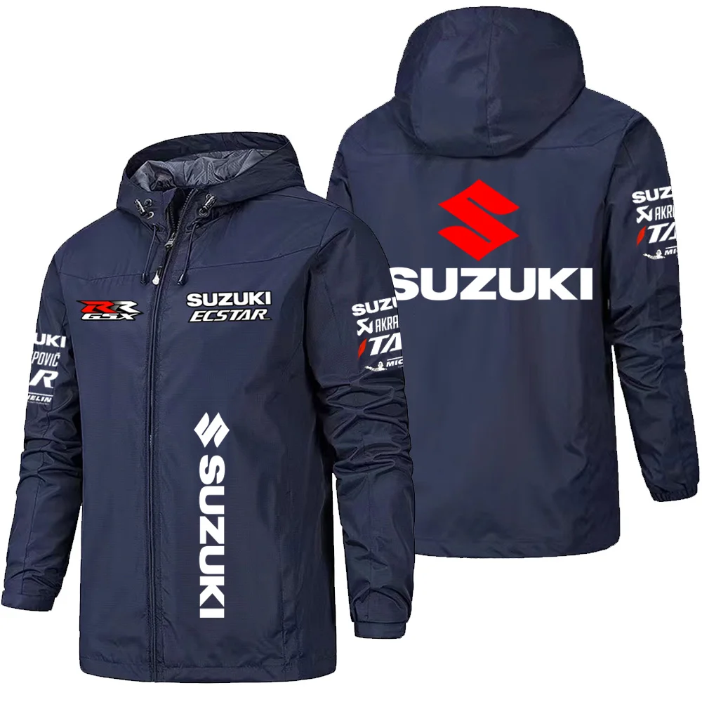 Suzuki Logo Racing Team Men's Waterproof Jacket, Suzuki Logo Windproof Jacket, Outdoor Sports Fashion Jacket