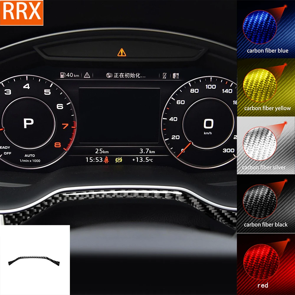 

For Audi Q7 SQ7 4M 2016 2017 2018 2019 Center Speedometer Trim Strip Tuning Real Carbon Fiber Sticker Car Interior Accessories