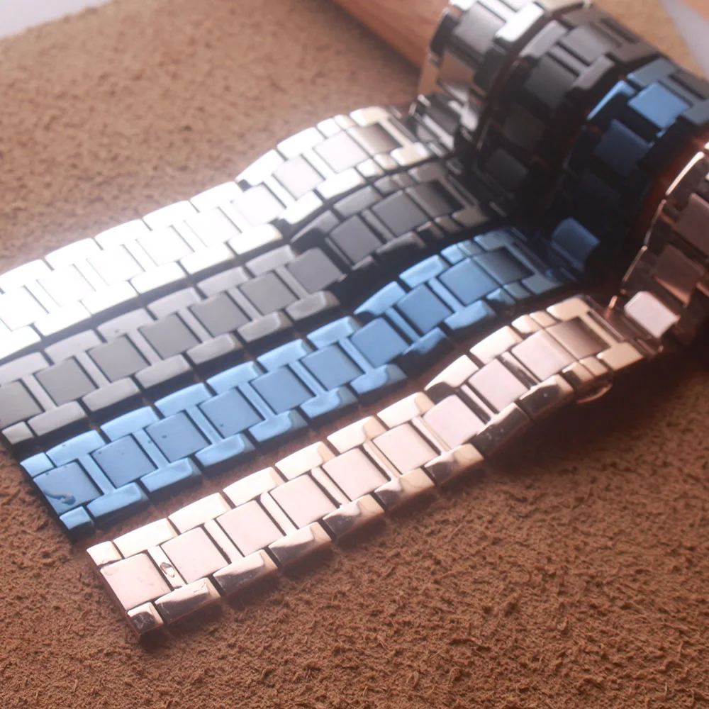 

Solid Stainless Steel Watch Band Blue Black Gold Strap 20mm 22mm Bracelet Compatible For Samsung Galaxy Watch