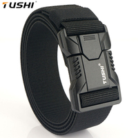 TUSHI brand New tactical aluminum alloy buckle training elastic nylon men's waist belt outdoor versatile workwear quick release