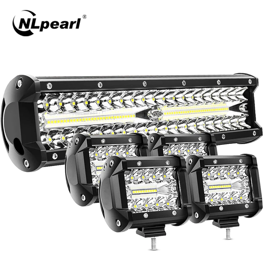 

NLpearl 4-23 Inch Light Bar/Work Light 12V 24V LED Bar for Jeep Trucks Car Tractor Offroad 4x4 SUV ATV Boat Barra LED Headlight