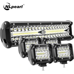 NLpearl 4-23 Cal światło Bar/światło robocze 12V 24V listwa LED dla Jeep Trucks ciągnik samochodowy Offroad 4x4 SUV ATV łódź Barra LED reflektor