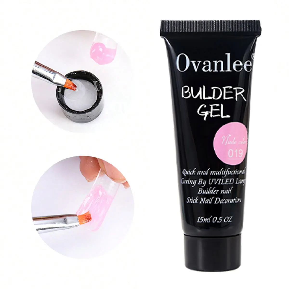 Ovanlee 18-Piece Complete Builder Gel Kit – 12 Colors, Mini UV Lamp & Tools, Form-Free Application for Strong, Long-Lasting Nails
