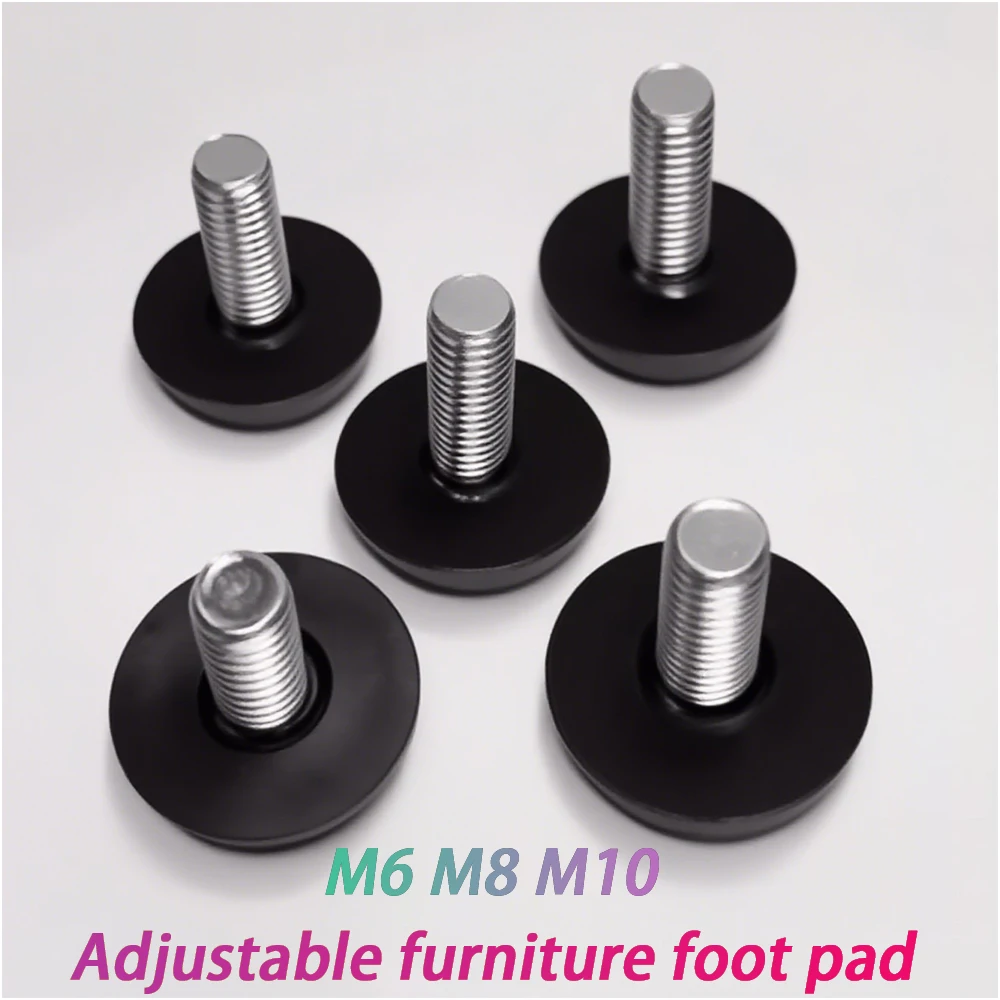 10Pcs Plastic Adjustable Furniture Foot Pad Dia 6-10mm Nut Table Chair Balance Furniture Legs Shockproof Anti Slip Support Feet