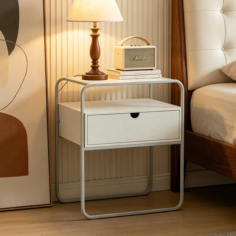 Cream Style Home Bedroom Sofa – Thick Multi-Layer Design, New Bedside Storage Rack, Luxury Craftsmanship Square Magazine Table