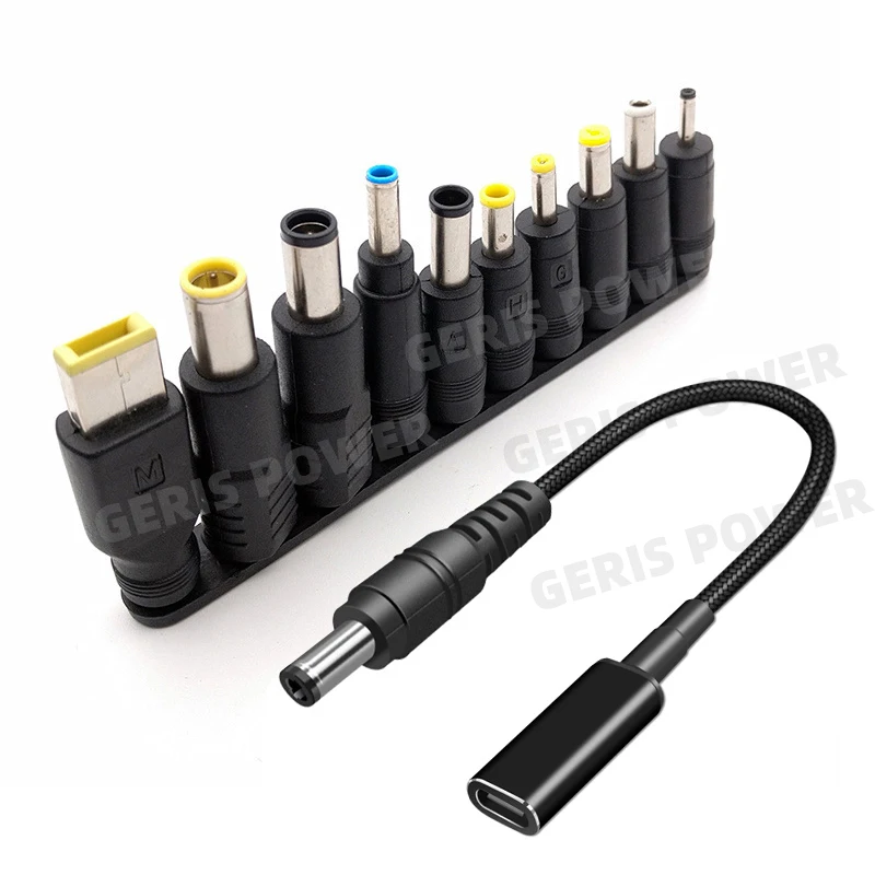 65W Type C PD Laptop Charger Adapter Connector Plug USB C to Dc Power Jack Charging Cable Cord for Lenovo Asus Hp Laptops