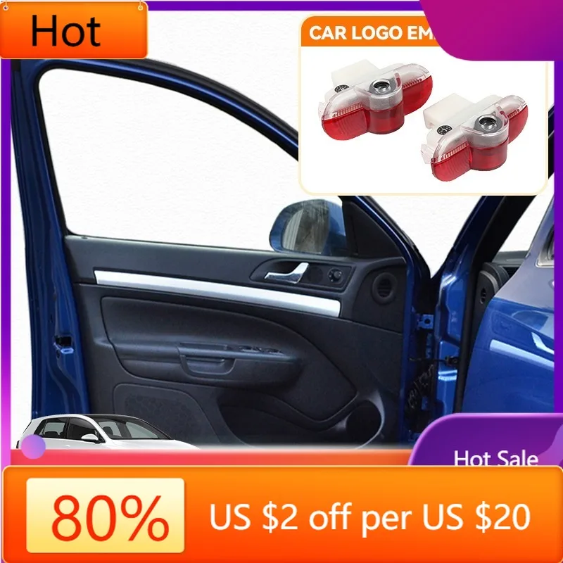 

GOLF 4 5 6 7 2026 New Emblems Interior Stickers LED Car Door Interior Lights Bulb Decorative Lamp Accessories For VW Caddy MK3 B