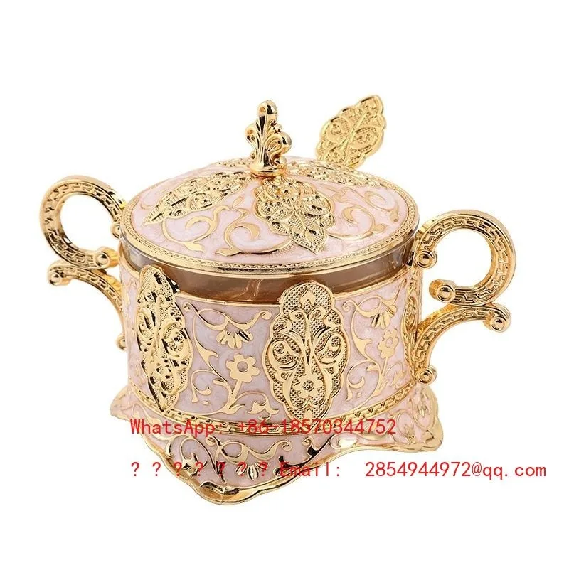 European Sugar Bowl Creative Sugar Storage Jar Condiment Container Kitchen Dining Table Decor Ornament view 3