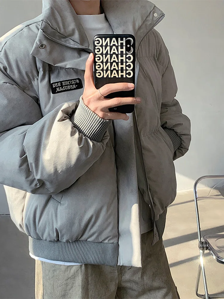 

Мужская теплая куртка оверсайз из американского хлопка с эффектом тай-дай, на молнии, с длинными рукавами, в уличном стиле, зимняя