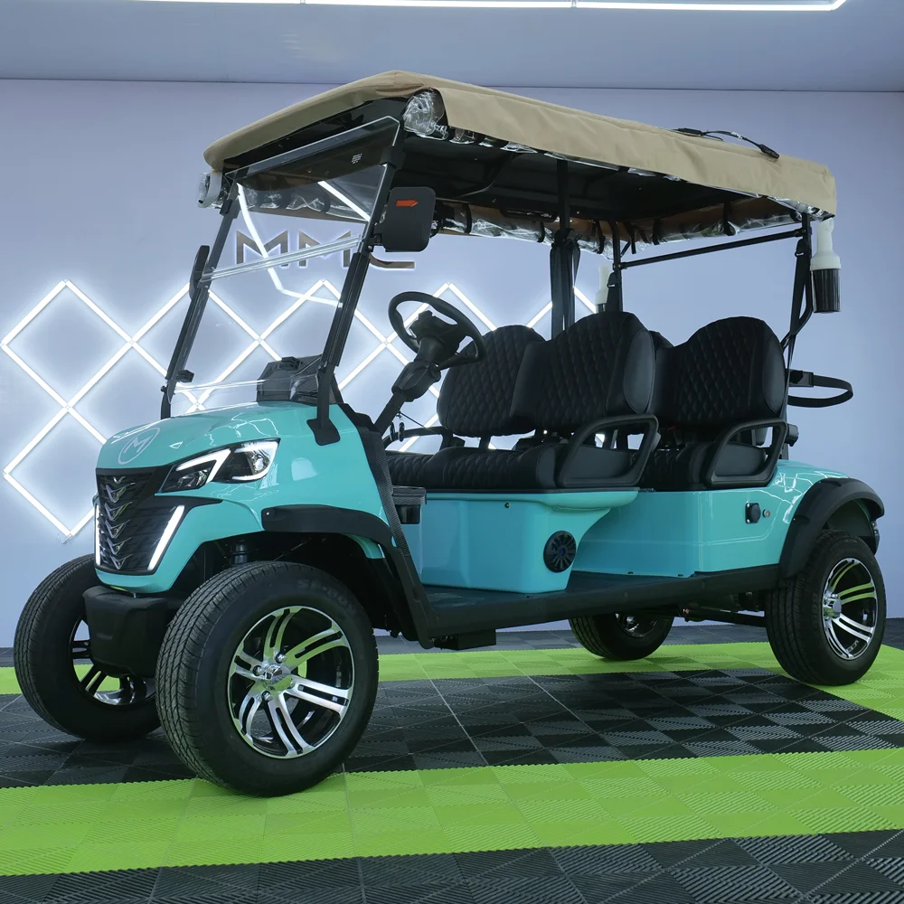 2024 MMC Factory Direct Wholesale 5kw AC Motor 72V Lithium Battery Solar 6 Seaters Golf Hunting Buggy Electric Golf Car