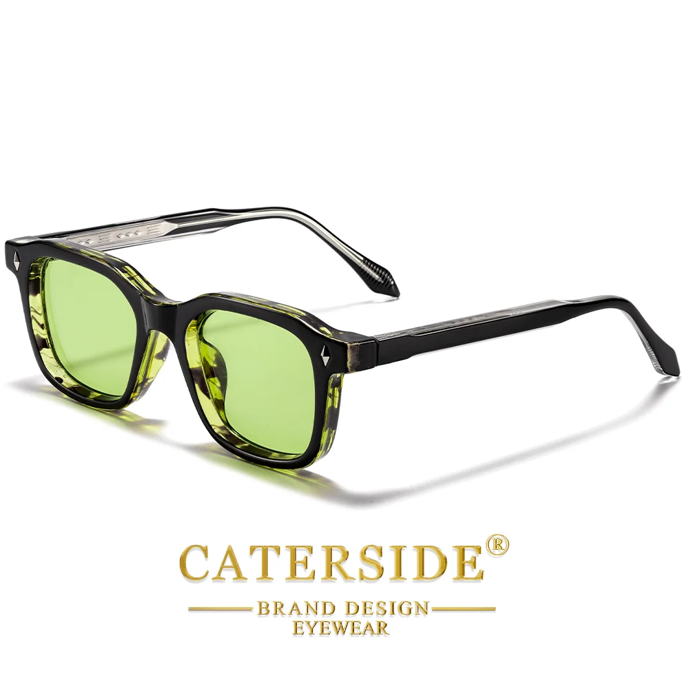 CATERSIDE Herren-Sonnenbrille mit personalisiertem Design, quadratischer Rahmen, Damen-Sonnenbrille, Retro, trendige Sonnenbrille, für Reisen, Business, Party, Geschenk, Brille, UV400 – Detail 10