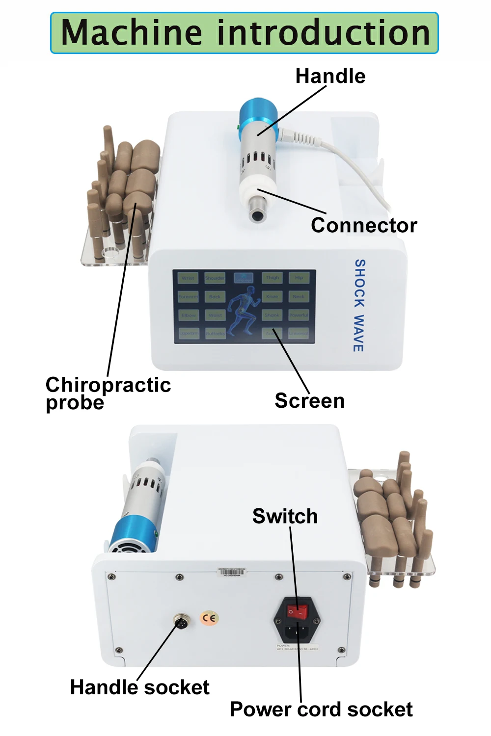 1800N Electric Chiropractic Correction Gun Arthritis Pain Relief Thoracic Vertebra Corrective Massage Spinal Massage Tool