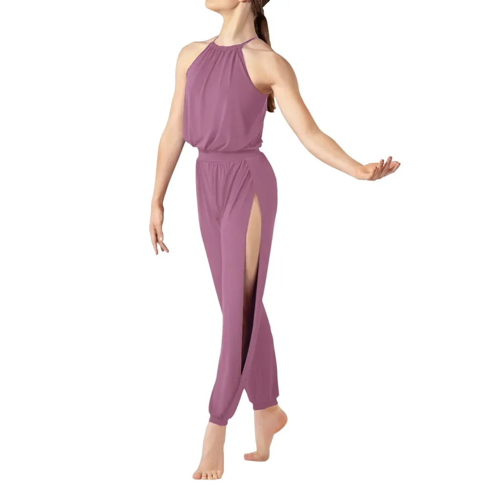 

Комбинезон-бретелька для женщин и взрослых, свободный облегающий комбинезон без рукавов, сексуальный современный танцевальный костюм из ликала, комбинезон для балета и танцев, наряд