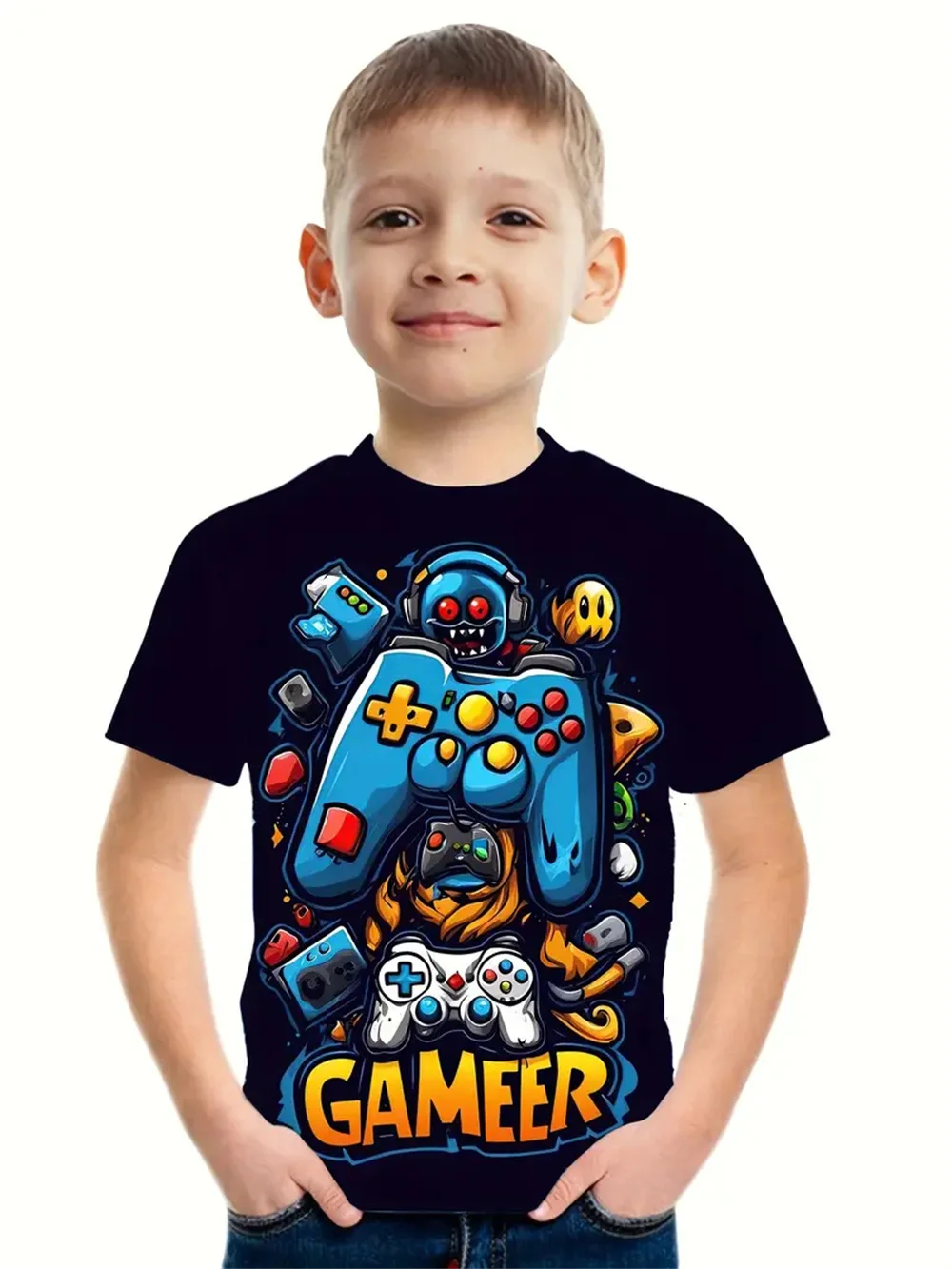 New Games Console Children's Clothing Fashion T Shirt For Boys Games Console 3d Print Tee Shirt Kids Boys Clothes Short Sleeve