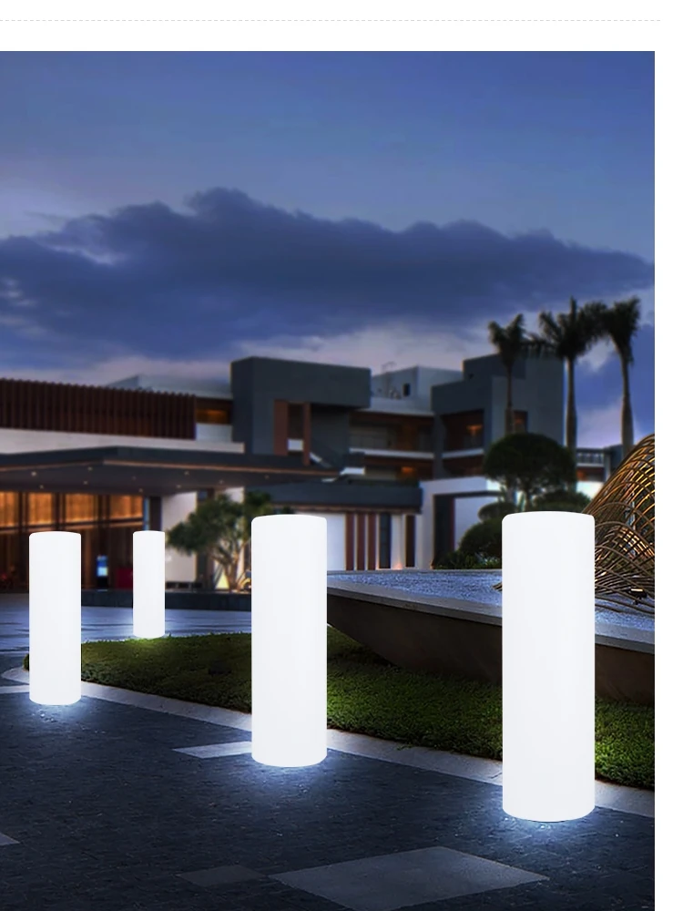 Outdoor lawn light, LED emitting light, cylindrical light, hotel restaurant corridor, courtyard guide light, outdoor floor light