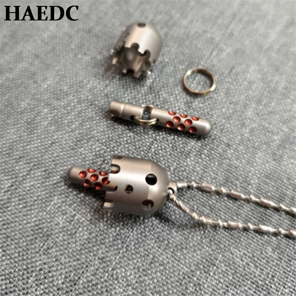 HAEDC Ghost Titanium Alloy Necklace Pendant Keychain EDC Camping Equipments Camping Gadgets Key Organizer