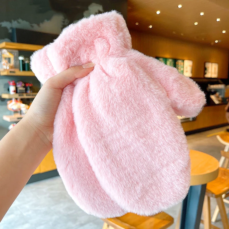 Thicken Plush Gloves For Women Girls Winter Hand Warmer Solid Color Soft Fluffy Fur Kids Gloves Outdoor Warmer Winter Gifts