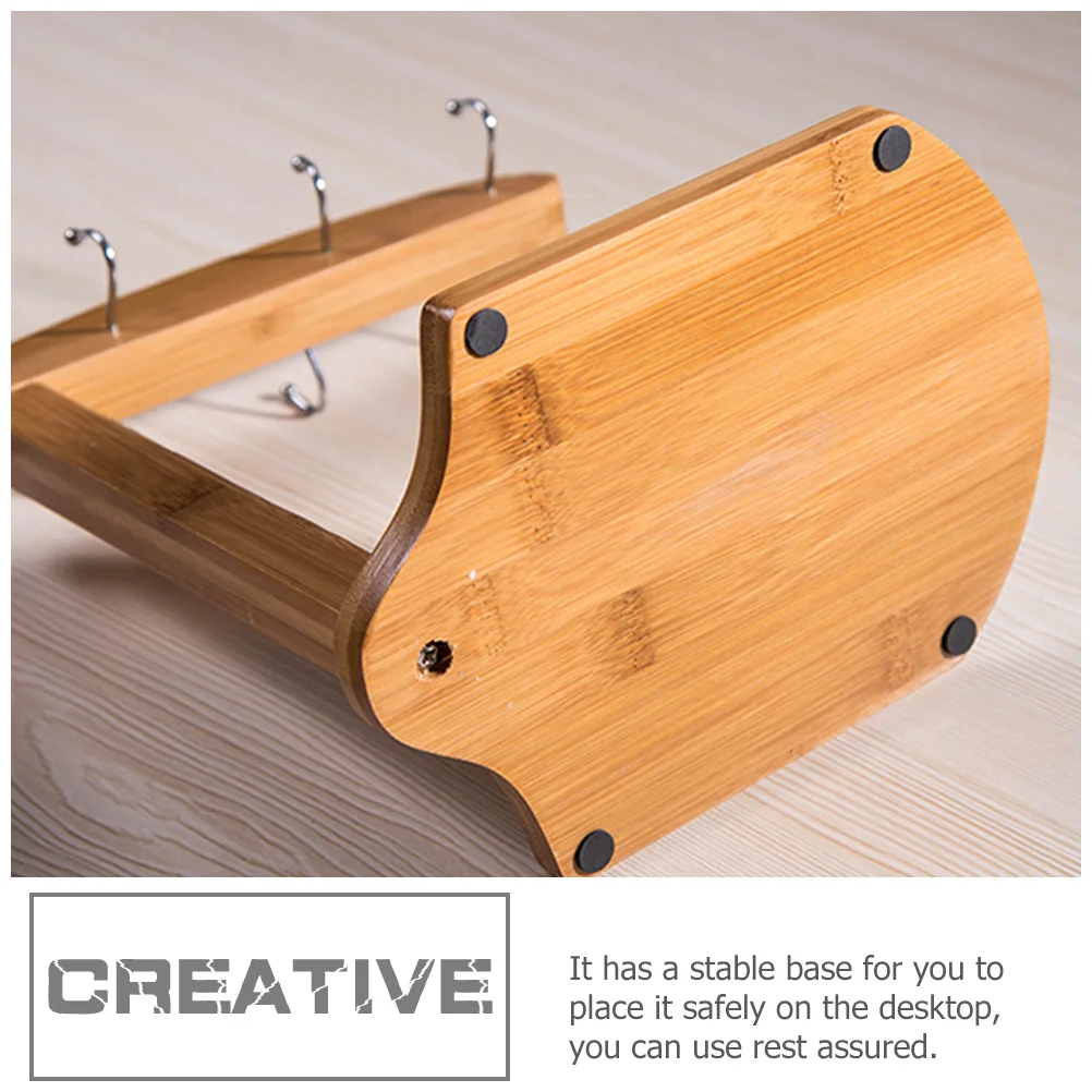 

Stainless Steel Bamboo Cup Holder Travel Mugs Storage Rack for Cups Coffee Shelf