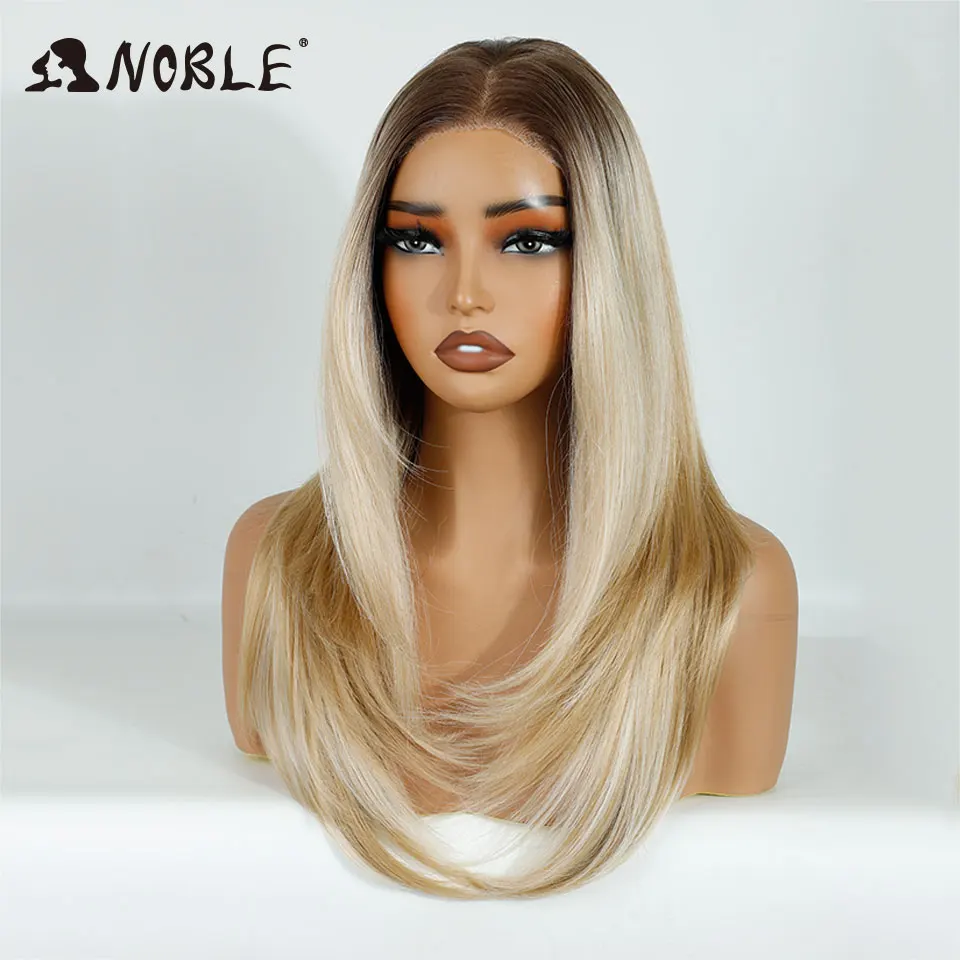 نوبل الاصطناعية الدانتيل الجبهة الباروكات للنساء 13x3 مستقيم الدانتيل الباروكة قبل قطعها الطبقات شعر مستعار أومبير شقراء براون الأبيض شعر مستعار تأثيري