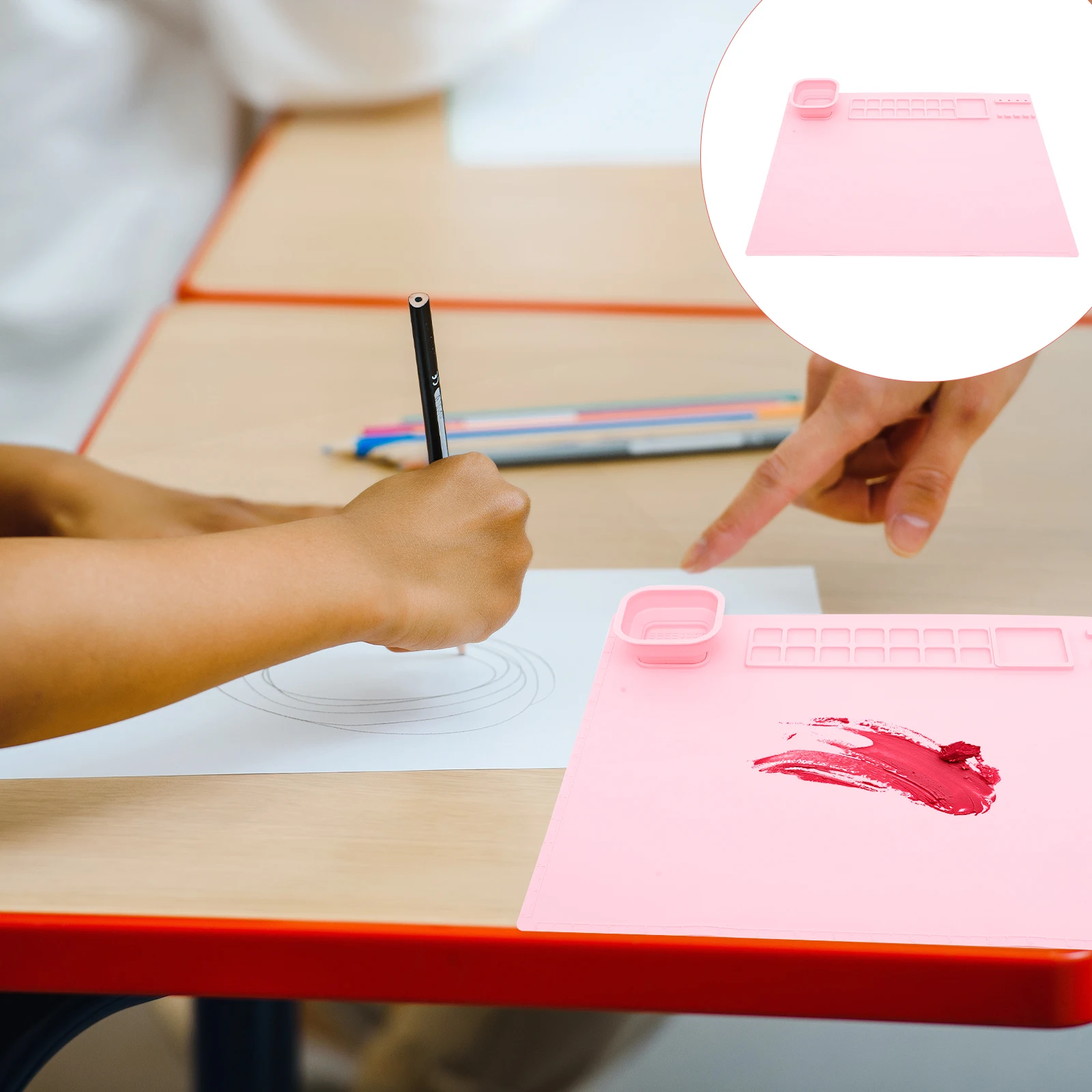 

Watercolor Paints Painting Board Palette Child Tray Silicon Silica Gel Pad Plate for