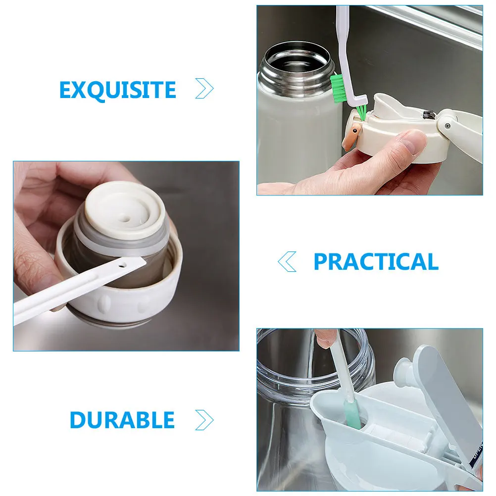 16Pcs Bottle Cleaning Brush Set Multi-Size Brush Heads Portable Lightweight for Bottles Cups Keyboard Car Air Conditioner Detail