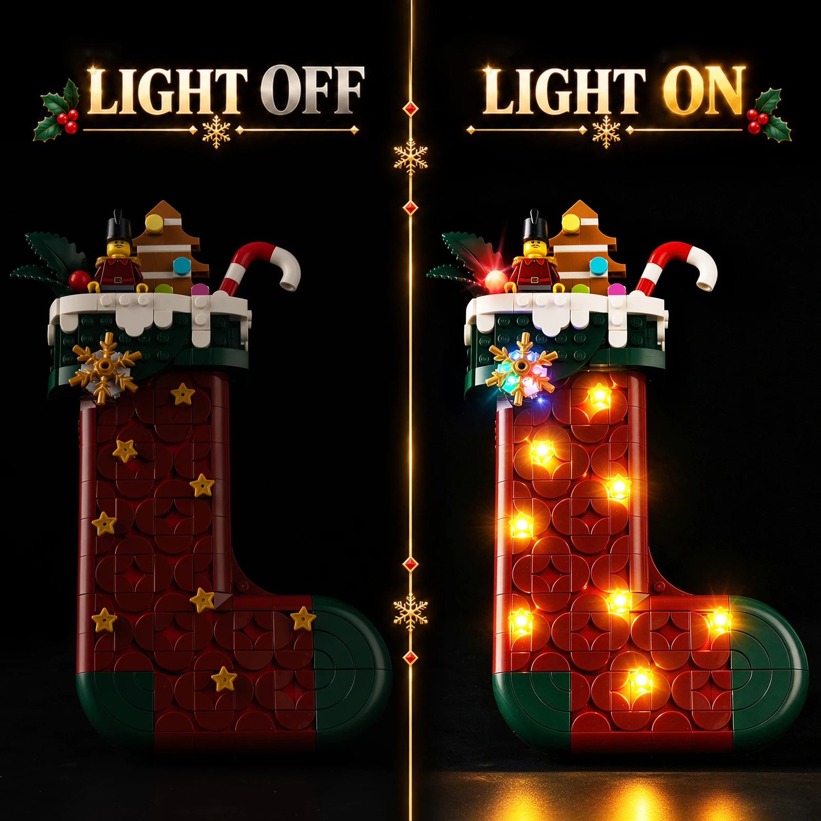 Kyglaring LED Light Kit Suitable for Lego Christmas Stocking 40958 Building Blocks Decorative Lamp Not Include Lego Building