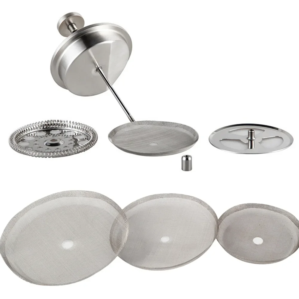 

3PCS Reusable For French Press Filters Mesh Filter Replacement For 350 800 1000ML 7.2CM, 8.7CM, 10CM Coffeeware Accessories