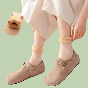 Heiße und Wintersocken von Frauen, feste Farbe, mittlerer Röhrchen, Schnee -Samtstiefel, Heimboden, Nylonwolle, heißer thermischer Cashmir 8 Hauptverkäufe von weiblicher Nylon - №1