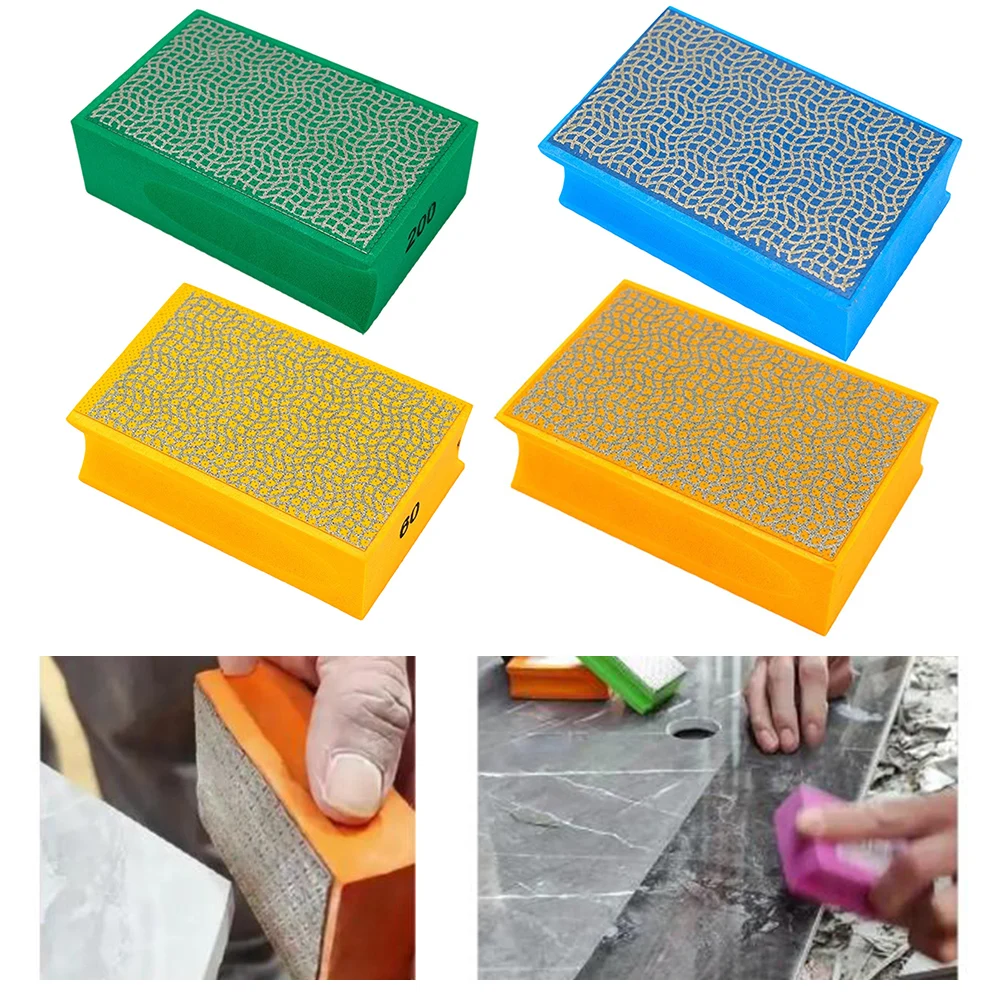 4/1Pcs Sanding Sponge Pad 60-400 Grit Sanding Block Emery Sponge Handheld Grinding Block Pad For Stone Marble Polishing Rubbing