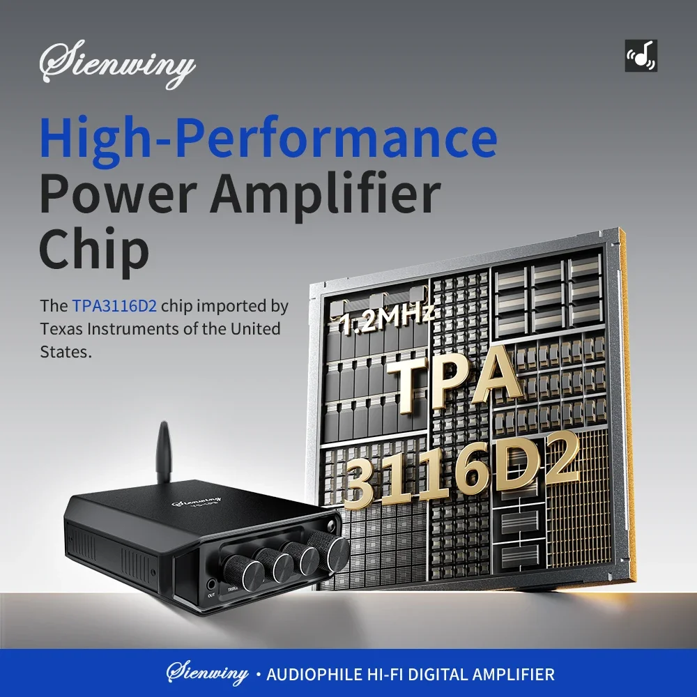 Amplificatore Hi-Fi YS-LP3 con ingressi Bluetooth/AUX/USB Uscita 50W+50W Sensibilità 280mV Chip TPA3116 Stereo 2.0 canali