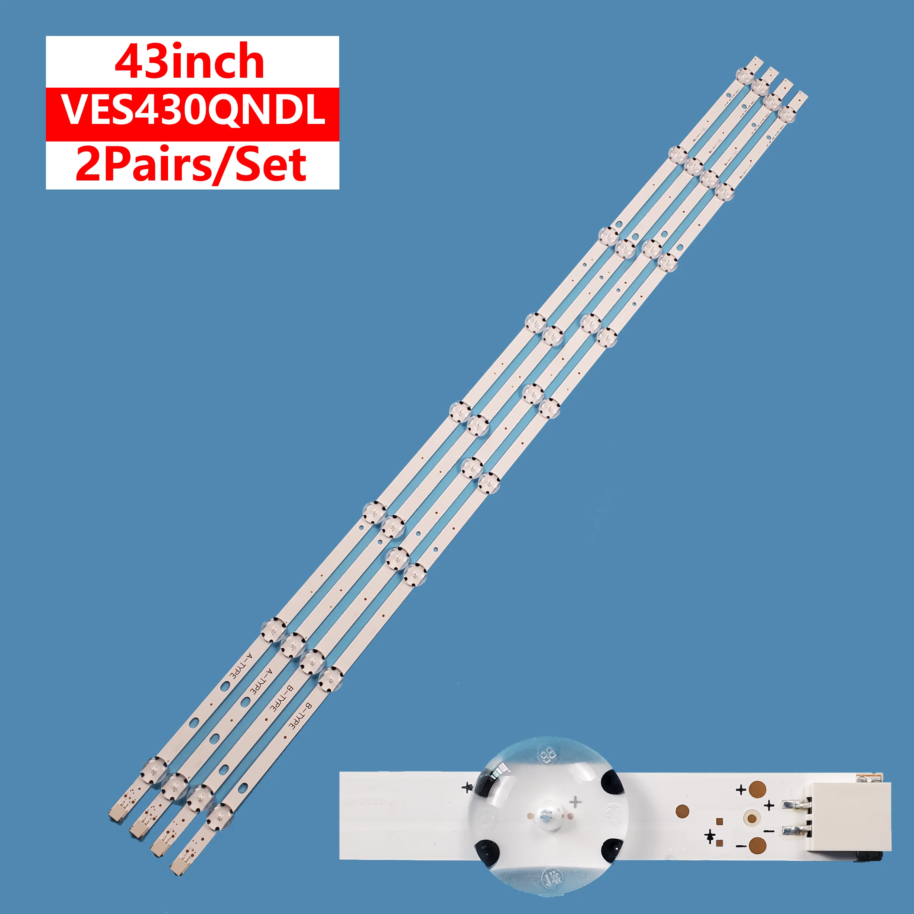 

LED Strip For VESTEL 43" DRT UHD A/B-TYPE REV0.3 LED43292UHDFVP VES430QNDL E128280 VES430QNDL-2D-U11 LT-43C870 43C862 43U6663DB