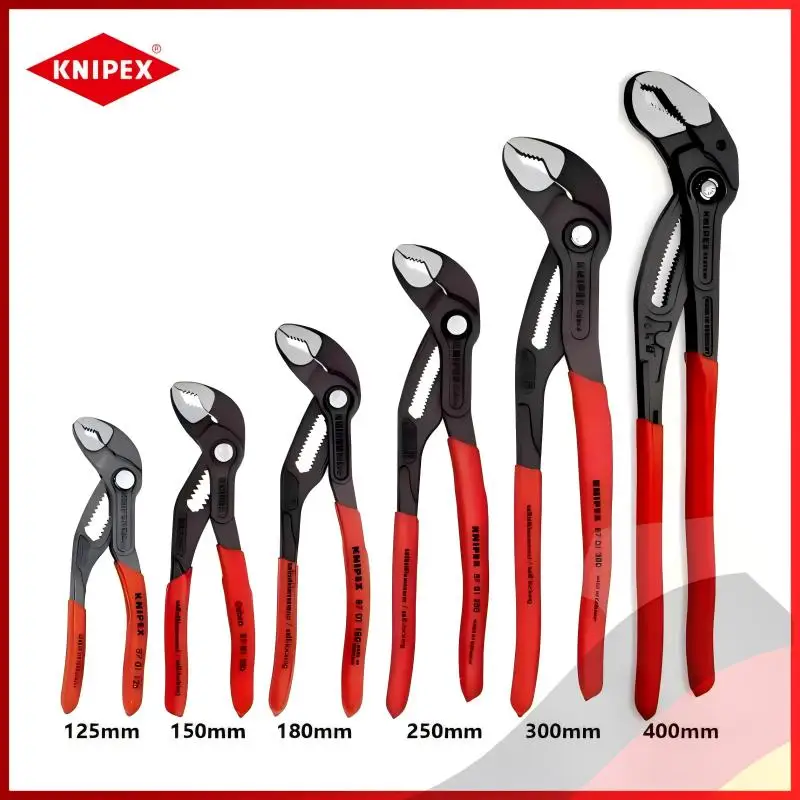 

KNIPEX Tools Cobra Water Pump Pliers German Water Hose Pliers 8701125 8701150 8701180 8701250 8701300 8701400
