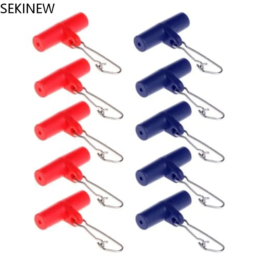 

10Pcs Fishing Sinker Slip Clips Plastic Head Swivel With Snap Hook Slide Swivels