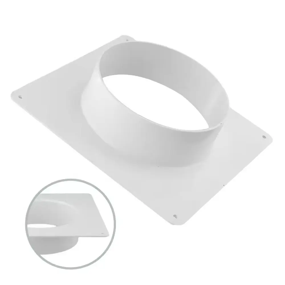 Plastic Vent Pipe Adapter Flange Connector Wall-mounted Ducting Tool Easy Installation Square To Round Flange Interface