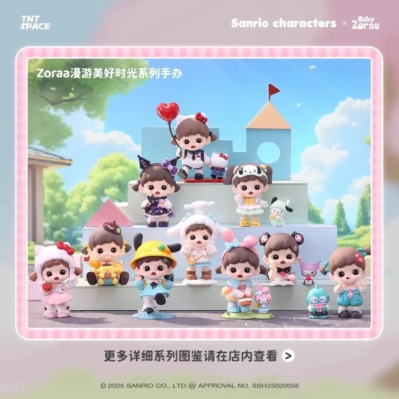

2025 New Original Zoraa X Sanrio Co Branded Roaming Happy Times Blind Box for Girls Gift Handmade Collection Desktop Ornament