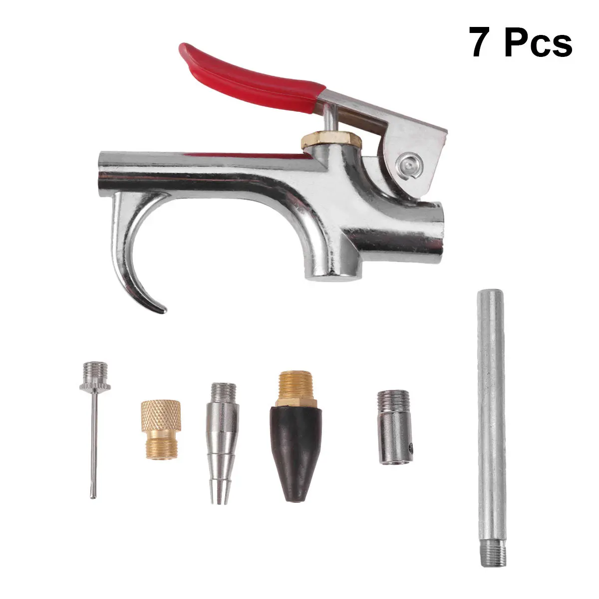 

7Pcs Zinc Alloy Air Blow Gun Set Professional Air Compressor Blow Kit Dust Removing Tool for Hard-to-Reach Dirt Cleaning