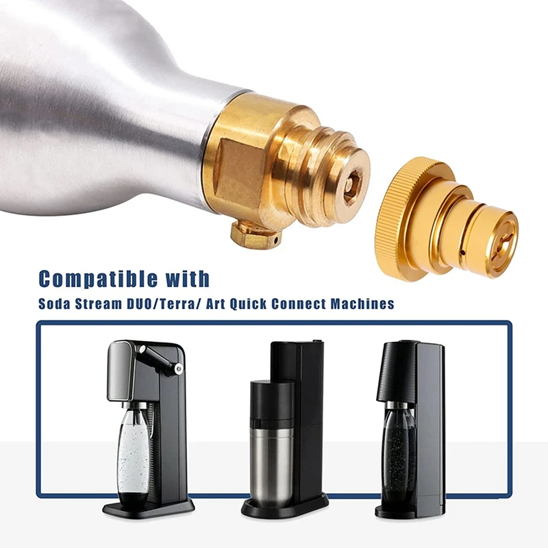 Quick Adapter For CO2 Soda Water Sparkler DUO Tank Canister Conversion For Soda Stream Soda Machine With Sealing Ring