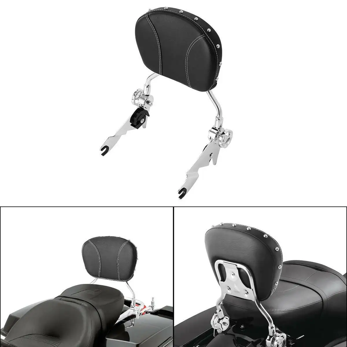 Motorcycle Detachable Backrest Sissy Bar Pad For Harley Touring Road King Street Glide Ultra Classic FLTRU FLTR FLHTC 2009-2023