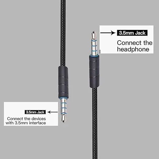 Hochwertiges Audiokabel für Logitech G933 G933S G633 G635 3,5mm auf 3,5mm Stecker Tuning geflochtener Draht – Detail 3