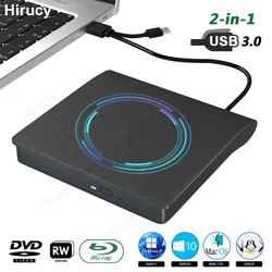 leitor de cd e dvd externo,Unidade de DVD Blu-Ray externa, tipo C, BD, CD, DVD-RW Player, queimador, gravador, leitor para laptop, PC, Windows, USB 3.0