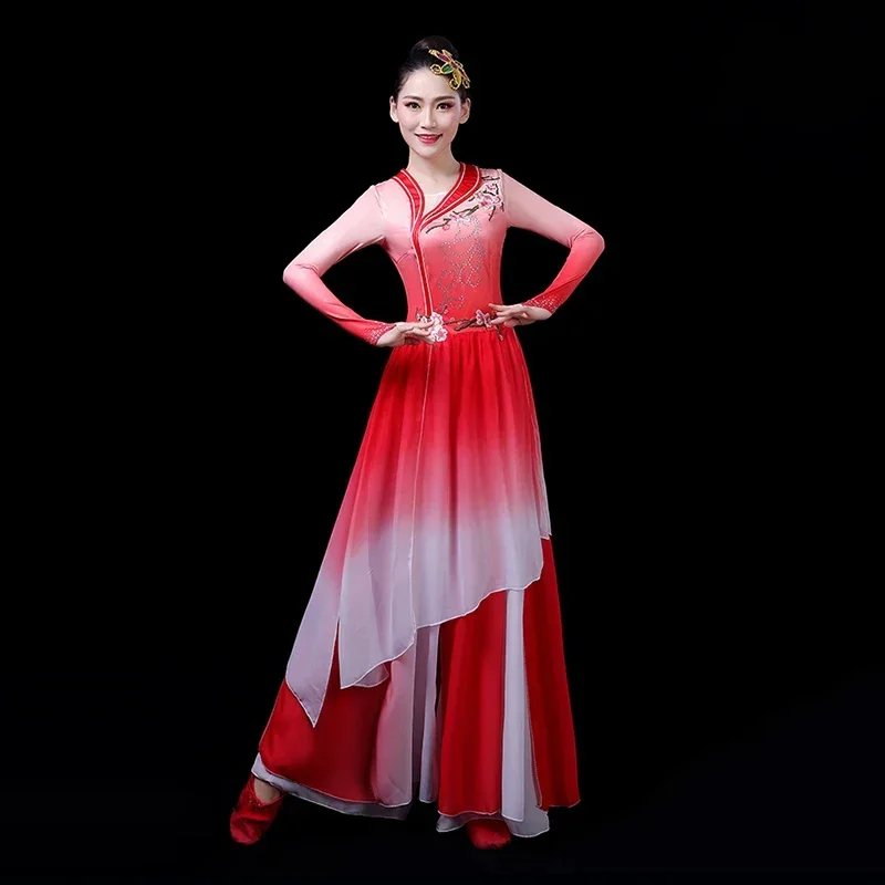 Costumes de danse classique pour femmes, à la mode, élégant, chinois wind2025, nouveau costume de scène de danse pour fans nationaux pour adultes