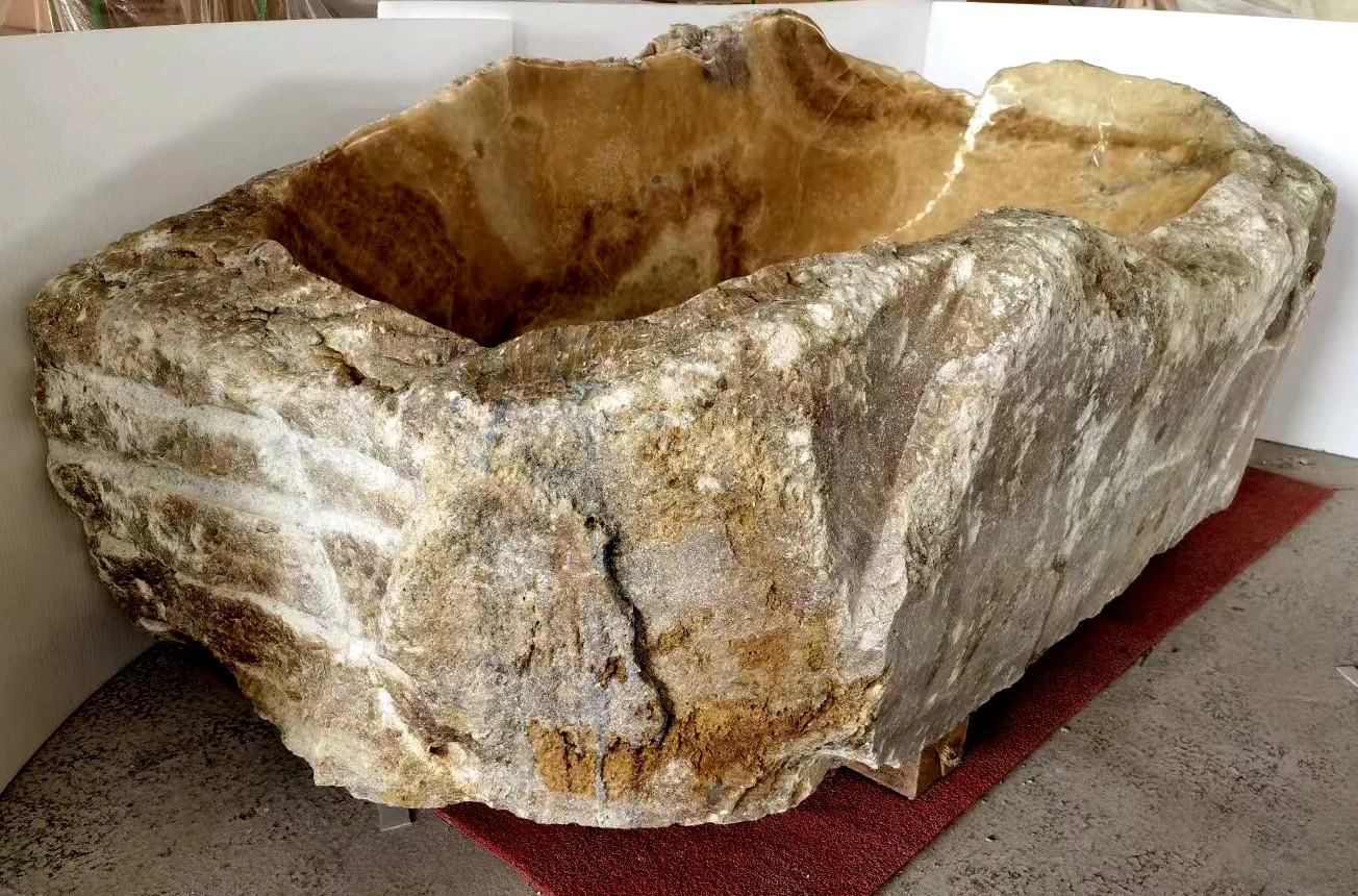 Luxury Stone Baths,Custom  standing Bath Tub Natural Stone Onyx Solid Marble Bathtub