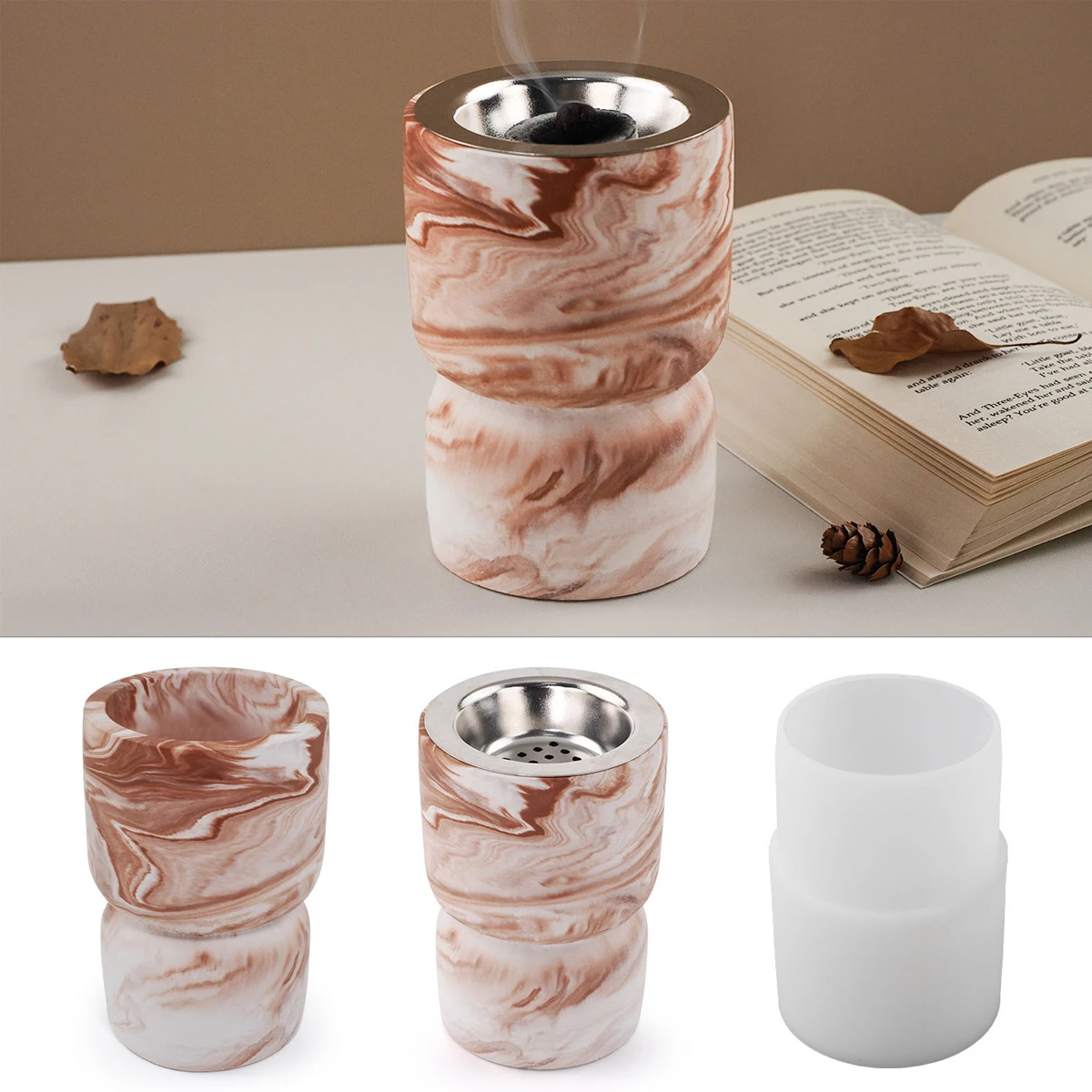 Zylindrische Kerze Tasse Silikon Form DIY Weihrauch Asche Catcher Handwerk Machen Gips Beton Harz Vase Casting Formen Wohnkultur