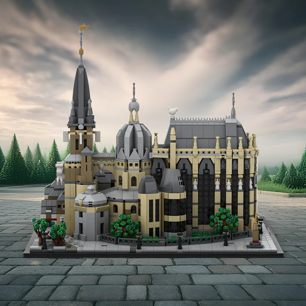 MOC Catedral de Aachen-Mausoleo de Charlemán, bloques de construcción, modelo Mausoleum de Charlemagne, juguetes de ensamblaje, regalos para niños