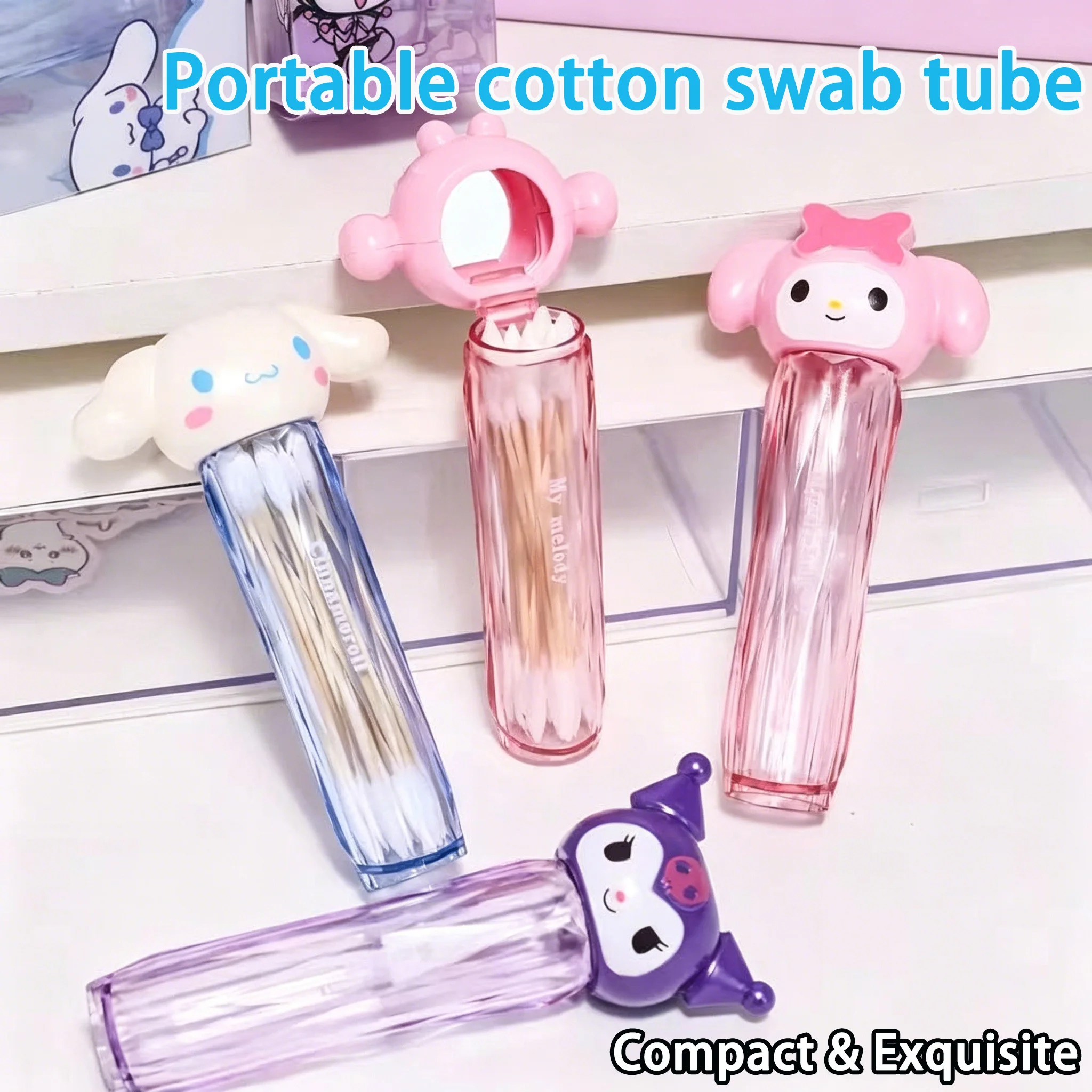Manga Storage Box - Tube de rangement pour coton-tiges Kawaii