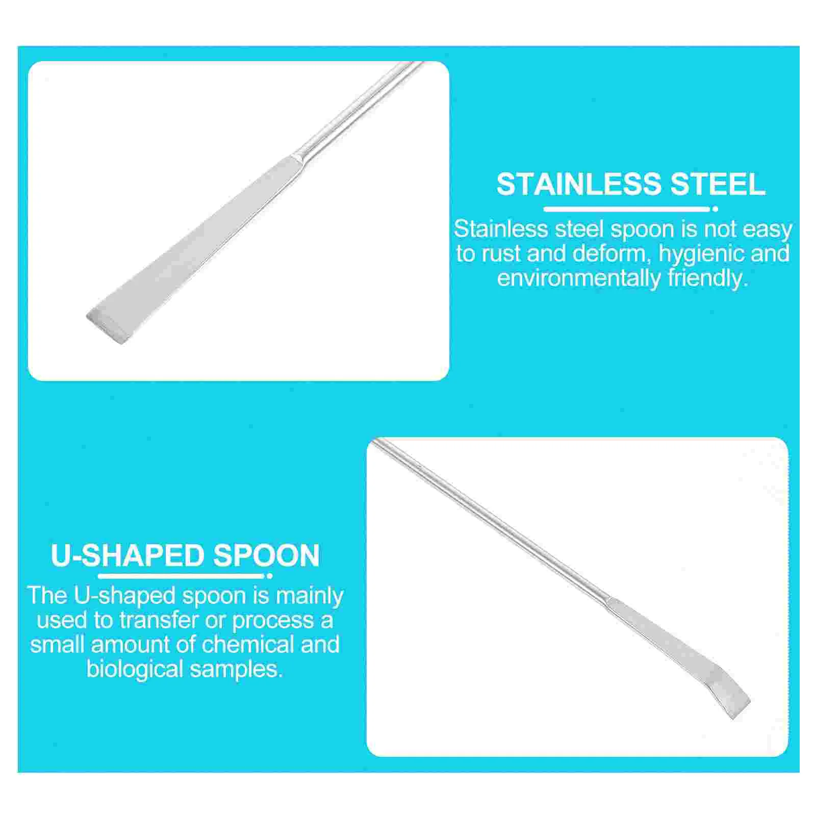 20cm Stainless Steel Spatulas Laboratory Scoops Double-end Scraper (Silver) Scoop Spatula pick scoop Spoon Spatulas