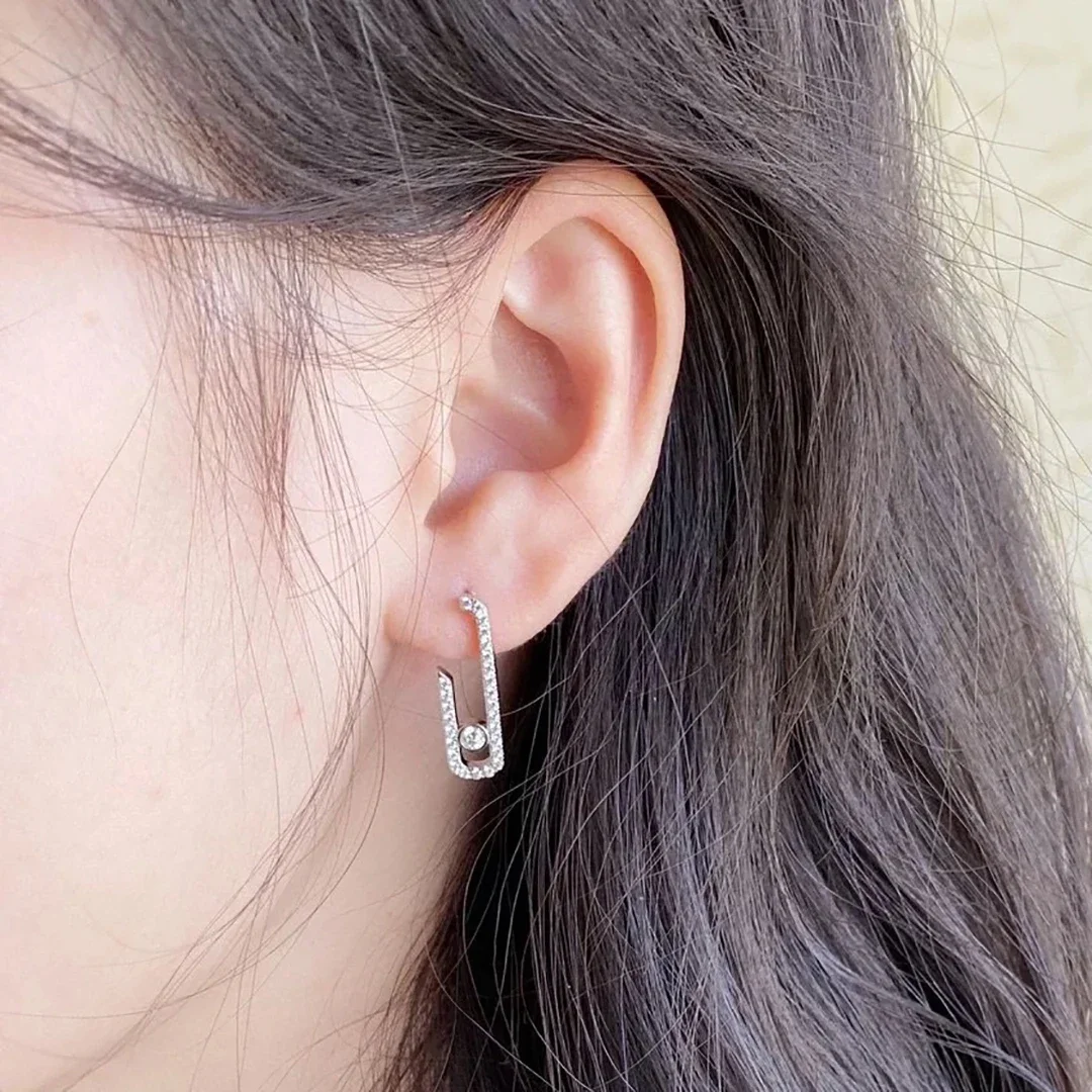 

Модные женские серьги неправильной формы с бриллиантами из стерлингового серебра 925 пробы. Праздничные подарки